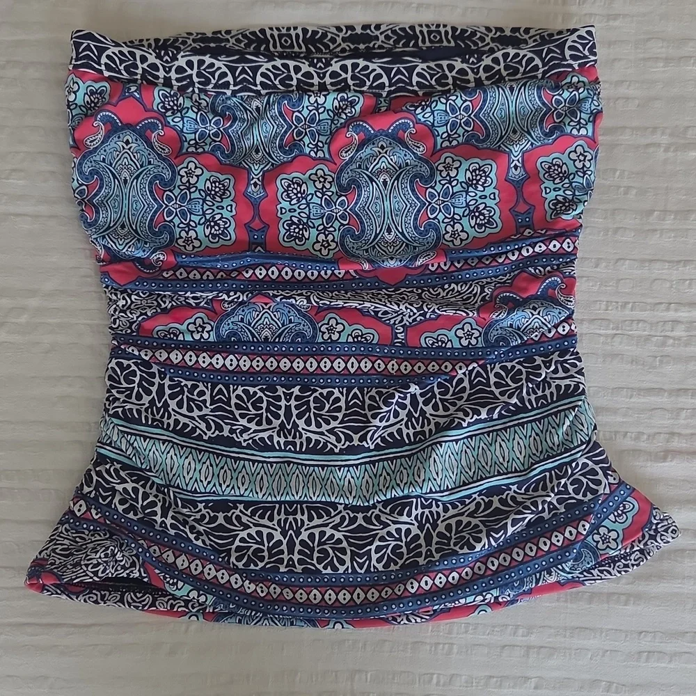 Tommy Bahama Navy Strapless Tankini/Tube Top, LNWOT, Size Small